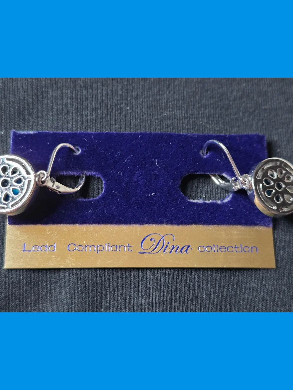 Blue Crystal Halo Drop Earrings